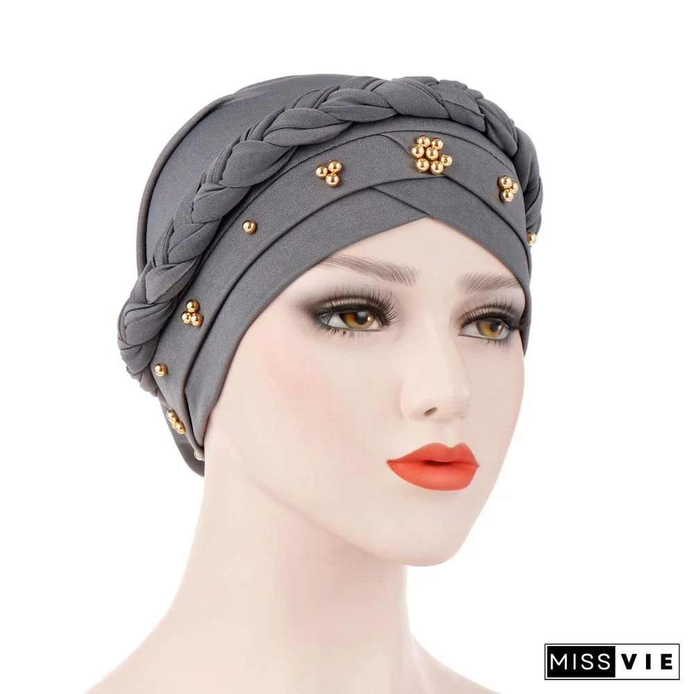 Women's Floral Printed Muslim Turban Hat Cap