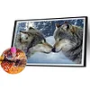 (60*40cm)Snow Wolf - Round AB Drill Diamond Painting
