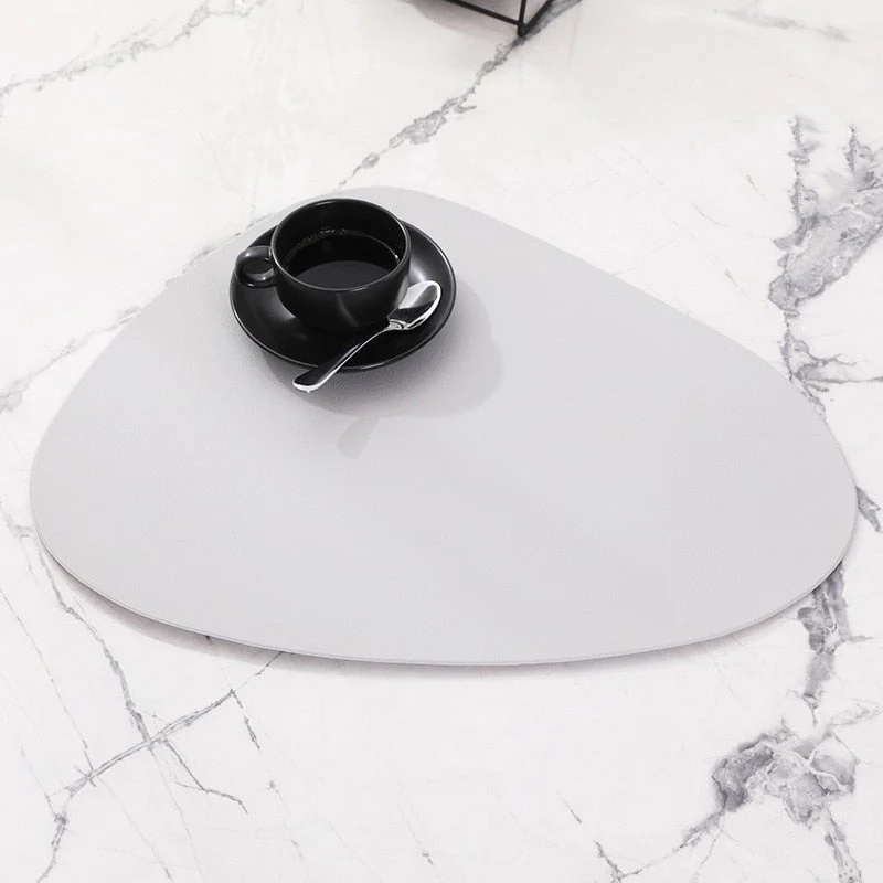 Large Leather Placemat Tableware Pad Oil Water Resistant Heat Insulation Non-Slip Tablemat Coaster Set for Kitchen Washable Cup