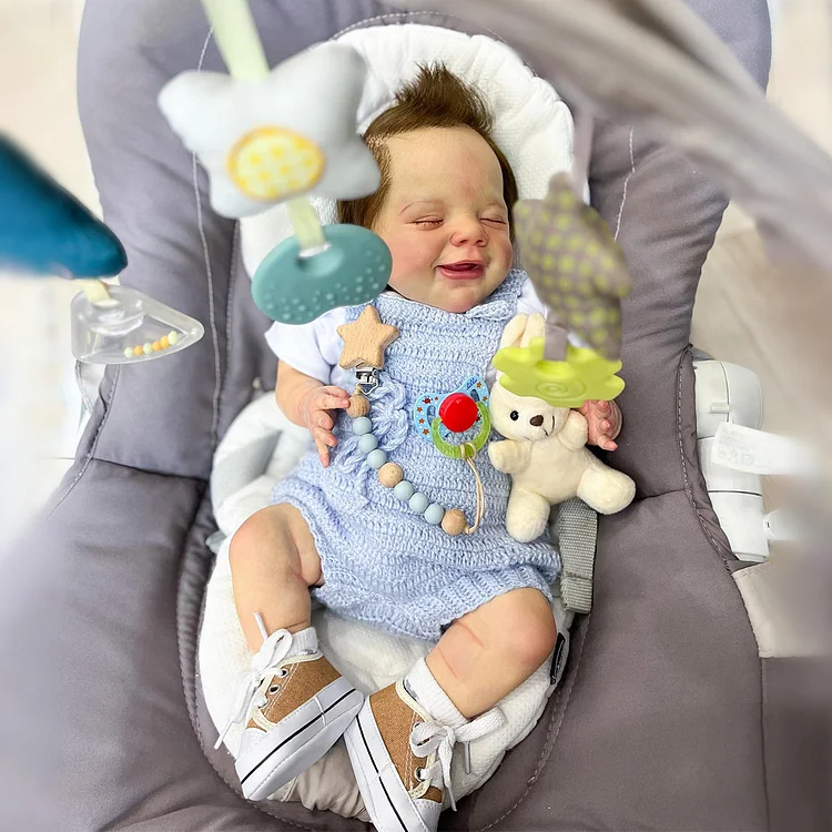  20" Reborn Smile Sleeping Newborn Girl Soft Silicone Vinyl Baby Doll Named Molly with Coos and ''Heartbeat'' - Reborndollsshop®-Reborndollsshop®