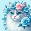 Blue-Eyed ragdoll chat-perceuse ronde peinture diamant-30*30cm