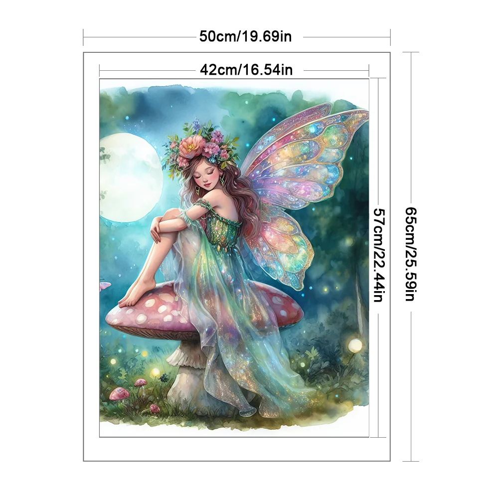11CT Full Stamped Cross Stitch - Fairy Mushrooom(Canvas|50*65CM)