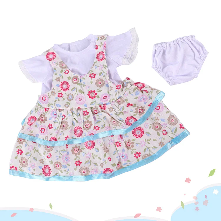 Babeside 17" - 22" Reborn Baby Dolls 3-Pcs Set - Floral Dress