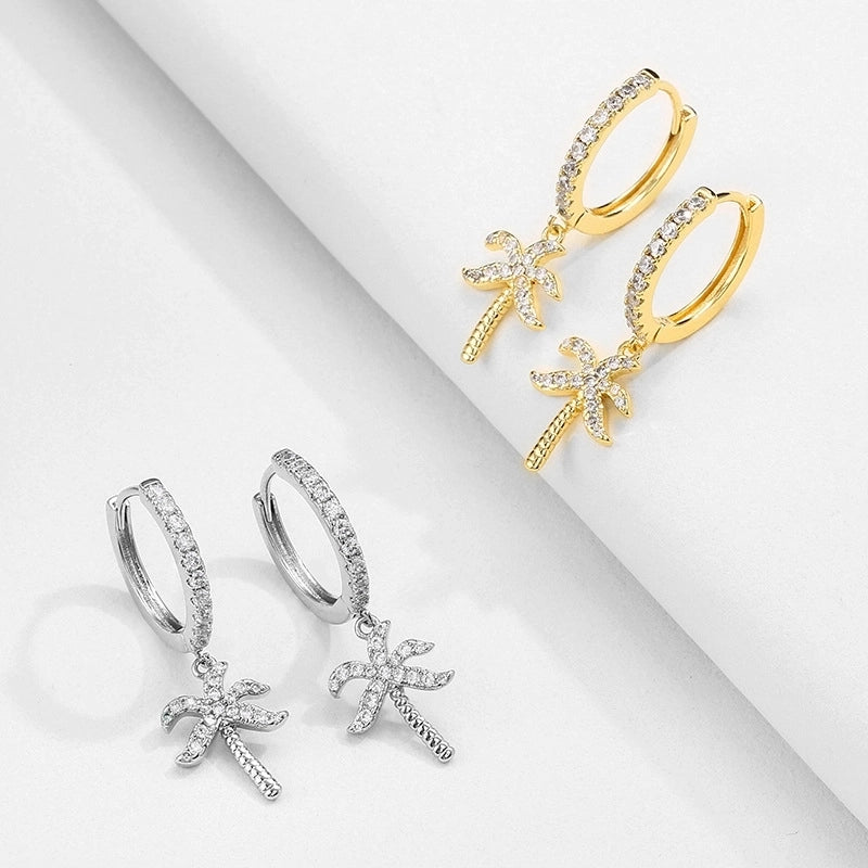 1 Pair Elegant Minimalist Star Moon Heart Shape Inlay Copper Zircon Earrings4