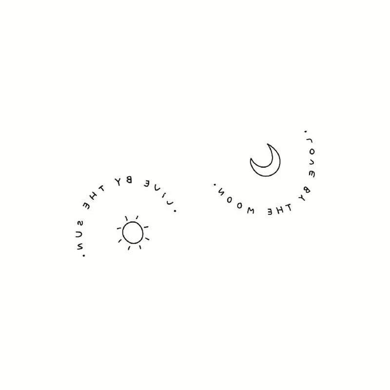Ins Hot Design Sun and Moon Black Tattoo Stickers for Men Women Wrist Arm Body Art Waterproof Fake Tattos Decals Tatoo Temporary