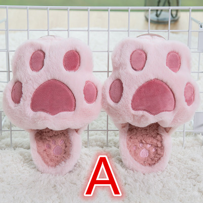 5 Colors Kawaii Fluffy Paw Slippers SP1710767
