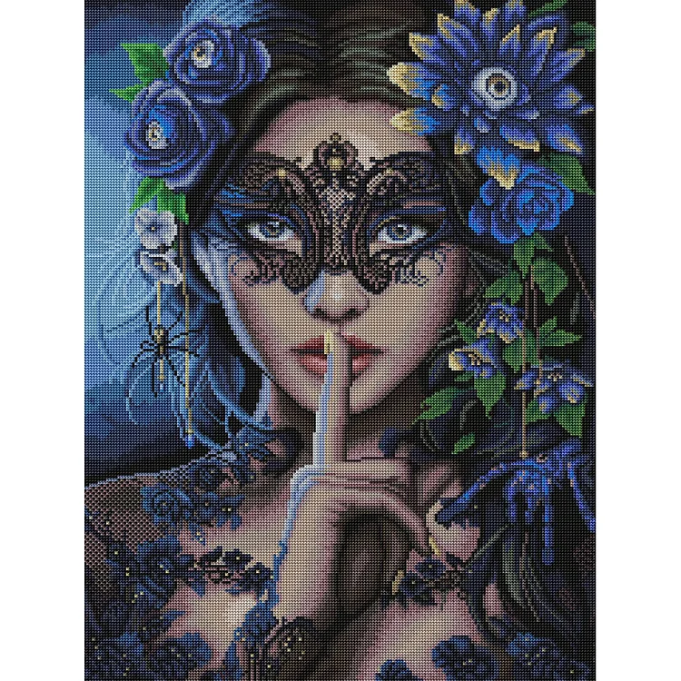 Masked Woman - Printed Cross Stitch 11CT 40*50CM