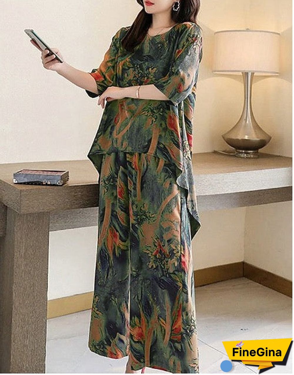 Gorgeous Half Sleeve Two Piece Set