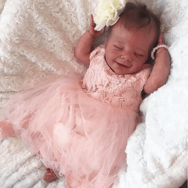 Lifelike Smile Sunny 12'' Edurne Realistic Reborn Baby Girl Doll with Painted Hair of Adoption By Dollreborns®