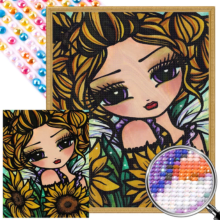 Sunflower Girl 40*50CM (Canvas) Full 40*50CM Drill Diamond Painting gbfke