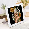 Butterfly Lady Special Shape Partial Drill Dimond Art Paintings with Plastic Frame 17x17cm