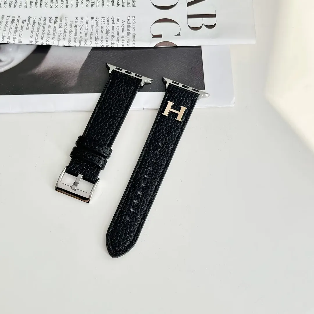 Herm&egrave;s Genuine Leather Apple Watch H-label Replacement Strap iWatch Band