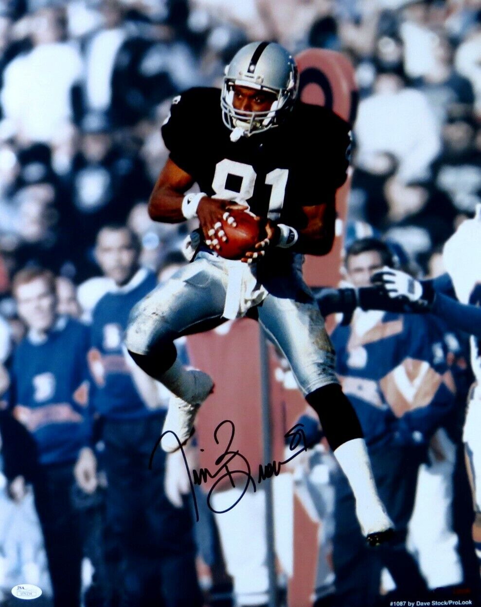 Tim Brown Signed Autographed 16X20 Photo Poster painting Raiders Catch In Air JSA