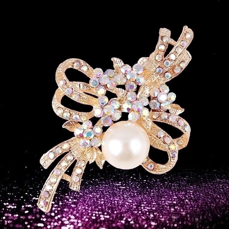 Elegant Pin Star Flower Snowflake Imitation Pearl Alloy Rhinestone Women’S Brooches