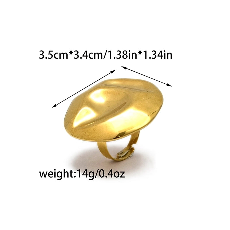 Modern Style Minimalist Commute Geometric 304 Stainless Steel 14K Gold Plated Rings