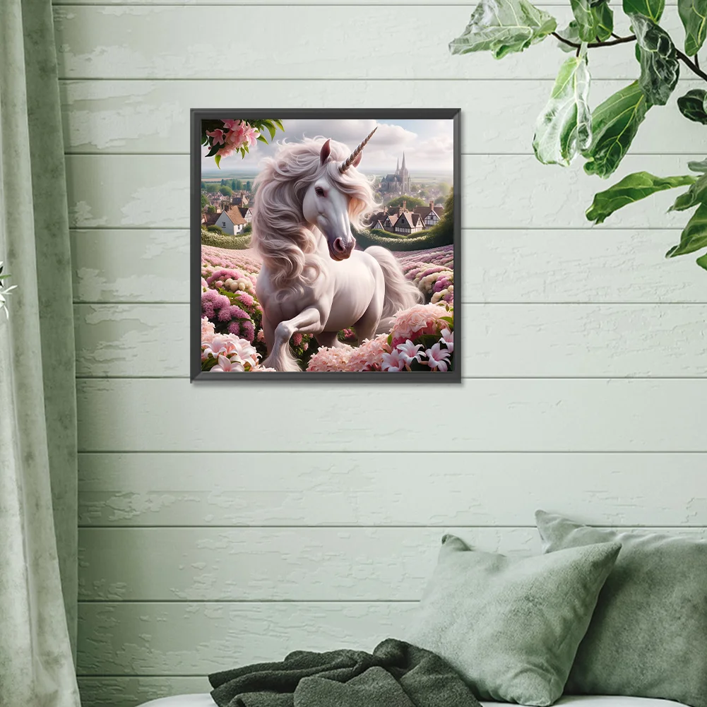 Full Round Diamond Painting 30*30cm - Garden Unicorn
