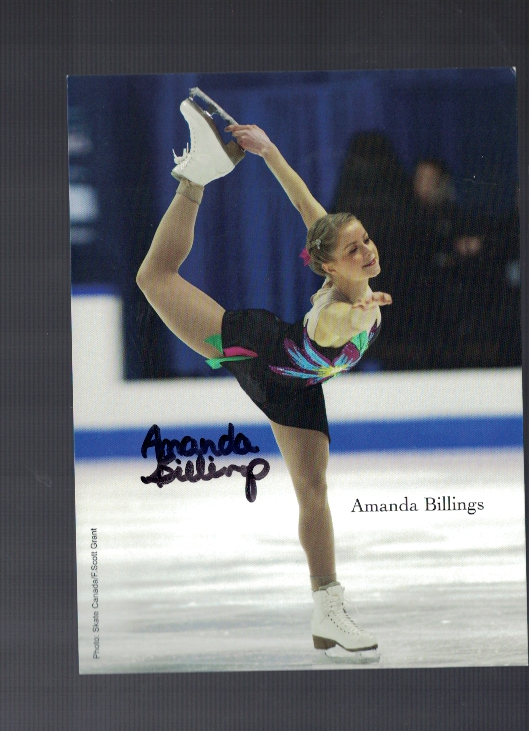 Amanda Billings Canada Figure Skating Signed 4 1/2 x 6 Photo Poster painting Card Our COA C