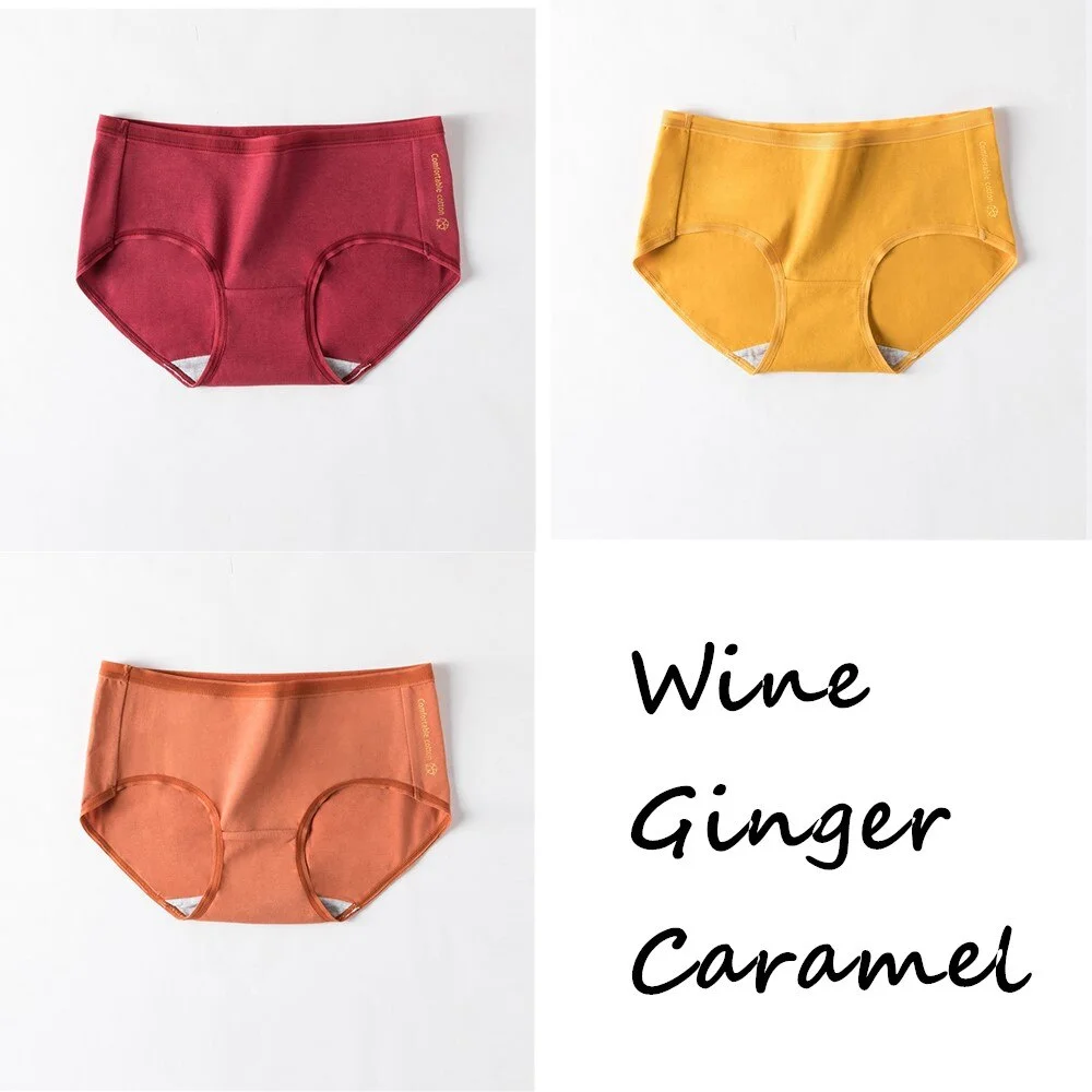 3Pcs Women Panties Lady Soft Cotton Underwear Girls Breathable Seamless Mid Waist Briefs Women Cute Sexy Lingerie Intimates New