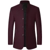 Men's Woolen Stand Collar Blazer