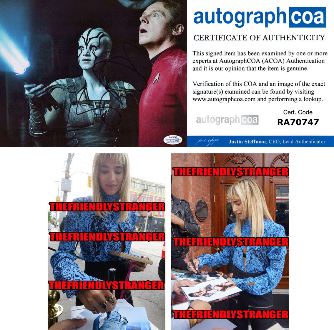 SOFIA BOUTELLA signed Autographed STAR TREK BEYOND