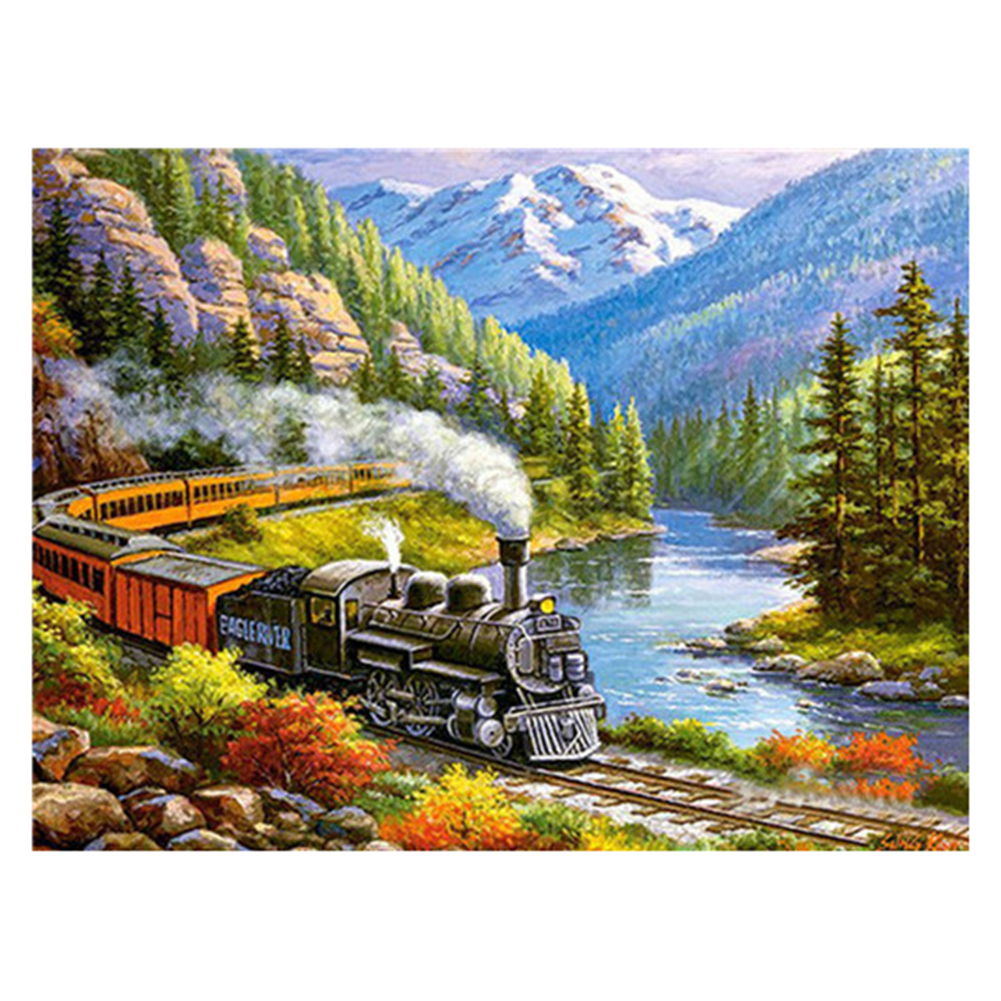 

50*40CM - Square Drill Diamond Painting - Train, 501 Original