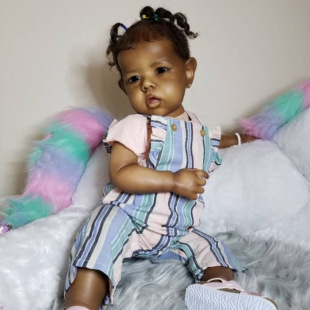 [NEW!] 20" Hand-washable Realistic African American Rebirth Baby Suit Creative Gift