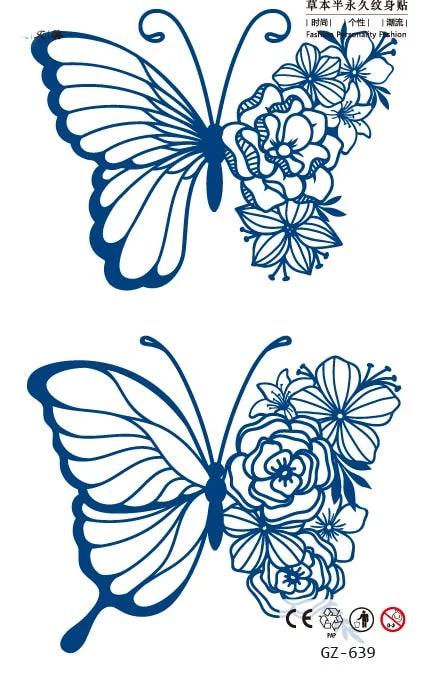 Temporary Tattoo Stickers Love Creative Geometry Totem Juice Ink Lasting Waterproof Sexy Girl Arm Face Neck Realistic Fake Tatoo