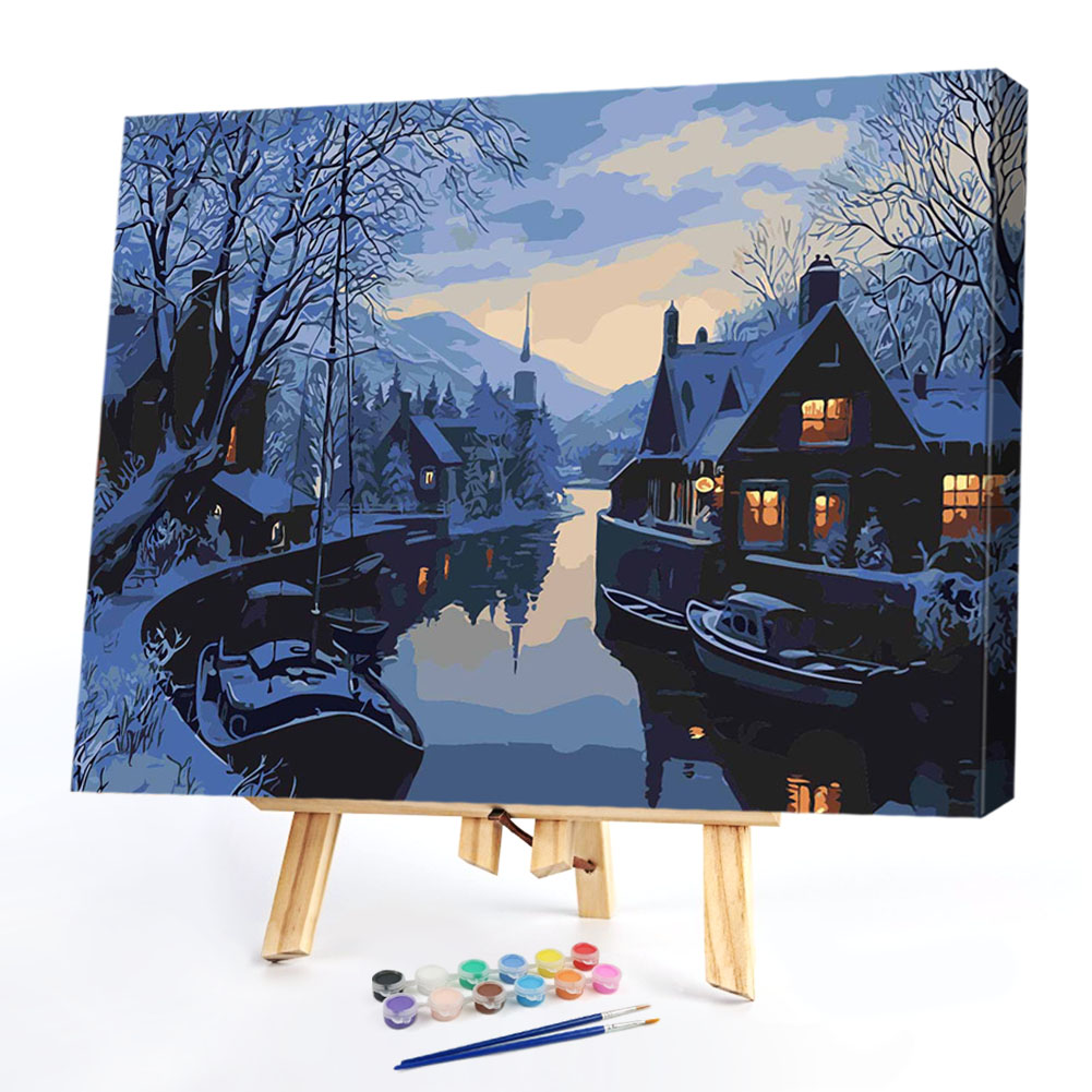 

40*50CM Paint By Numbers-Night Snow, 501 Original