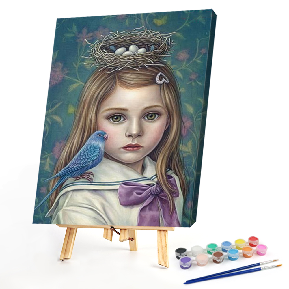

40*50CM - Paint By Numbers - Girl Bird, 501 Original