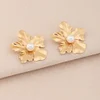 Statement Exaggerated Gold Flower Earrings