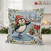 Christmas DIY 11CT Stamped Cross Stitch Throw Pillow Kit 45x45cm