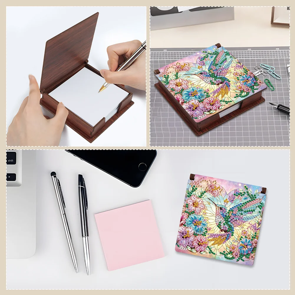 DIY Flower Hummingbird Diamond Painting Note Box Paper 160 Sheets of Paper for DIY Art Craft