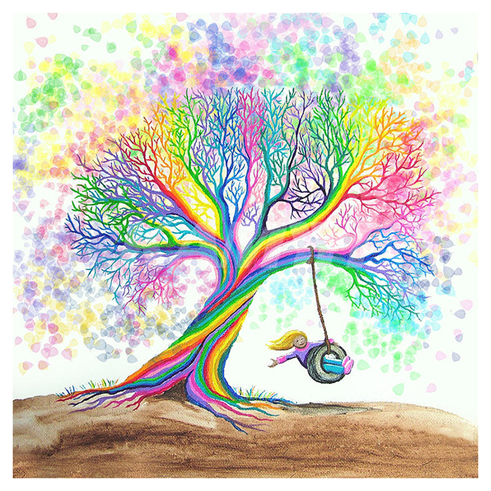 

30*30CM - Colorful Tree - Round Drill Diamond Painting, 501 Original