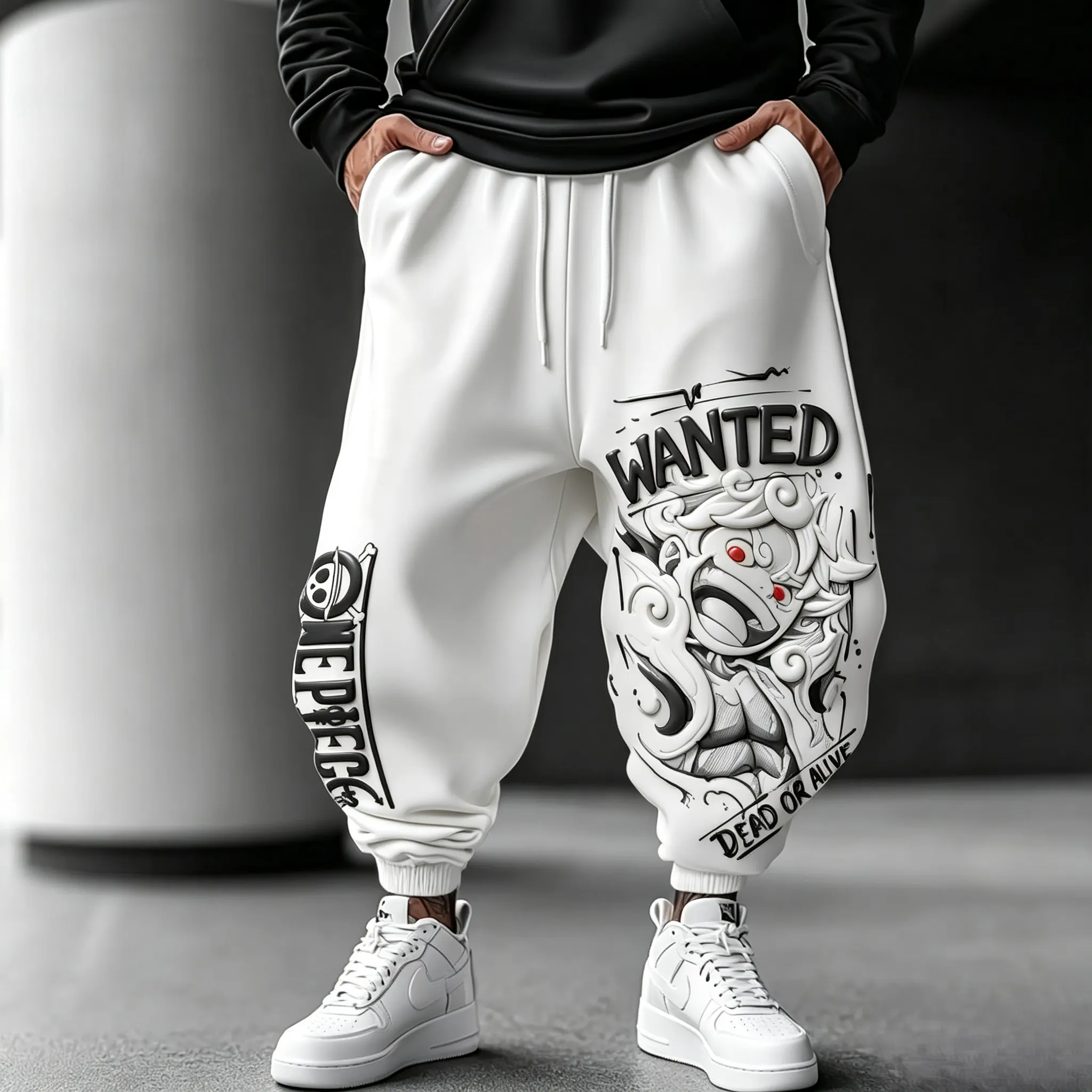 Men's Casual Cartoon-Print Trousers