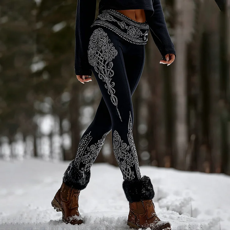 Women's Viking Style Life Of Tree Celtic Graphic Leggings
