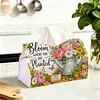 (24cm)Diamond Art Tissue Box DIY PU Napkin Cover for Home Decoration(Plant)
