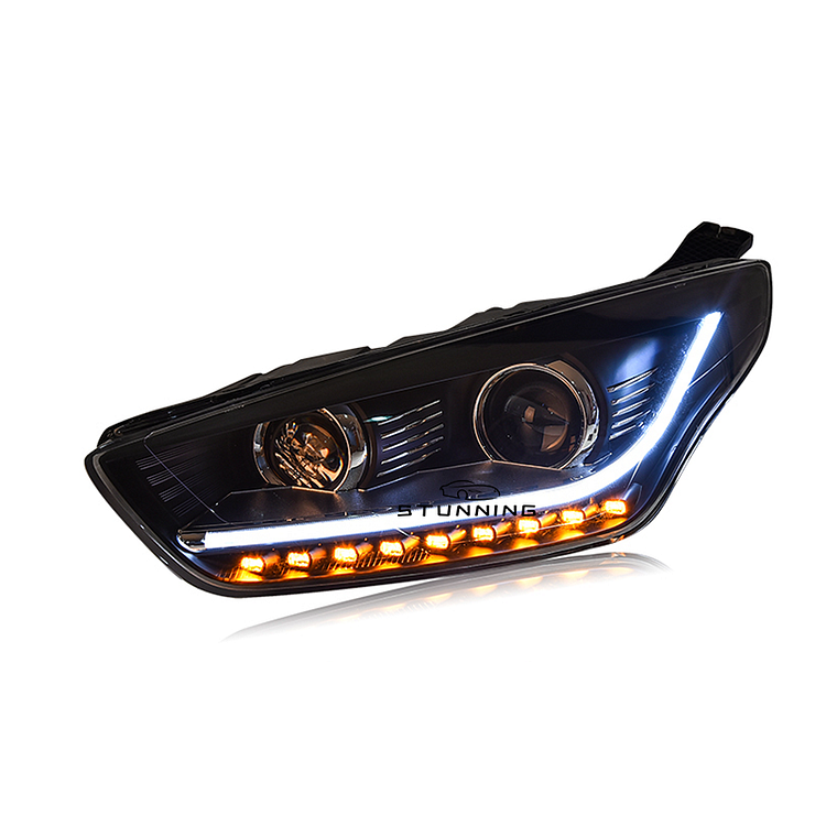 LED DRL dynamic headlight headlamp for ford escort 2015 2016 2017 2018 HID xenon head lamp head light ITN Auto