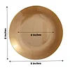 10 Pack | 8" Gold Round Plastic Dessert Plates With Gold Rim, Disposable Appetizer Salad Party Plates