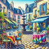 Sc&egrave;ne de rue-perceuse ronde peinture diamant-50*50cm