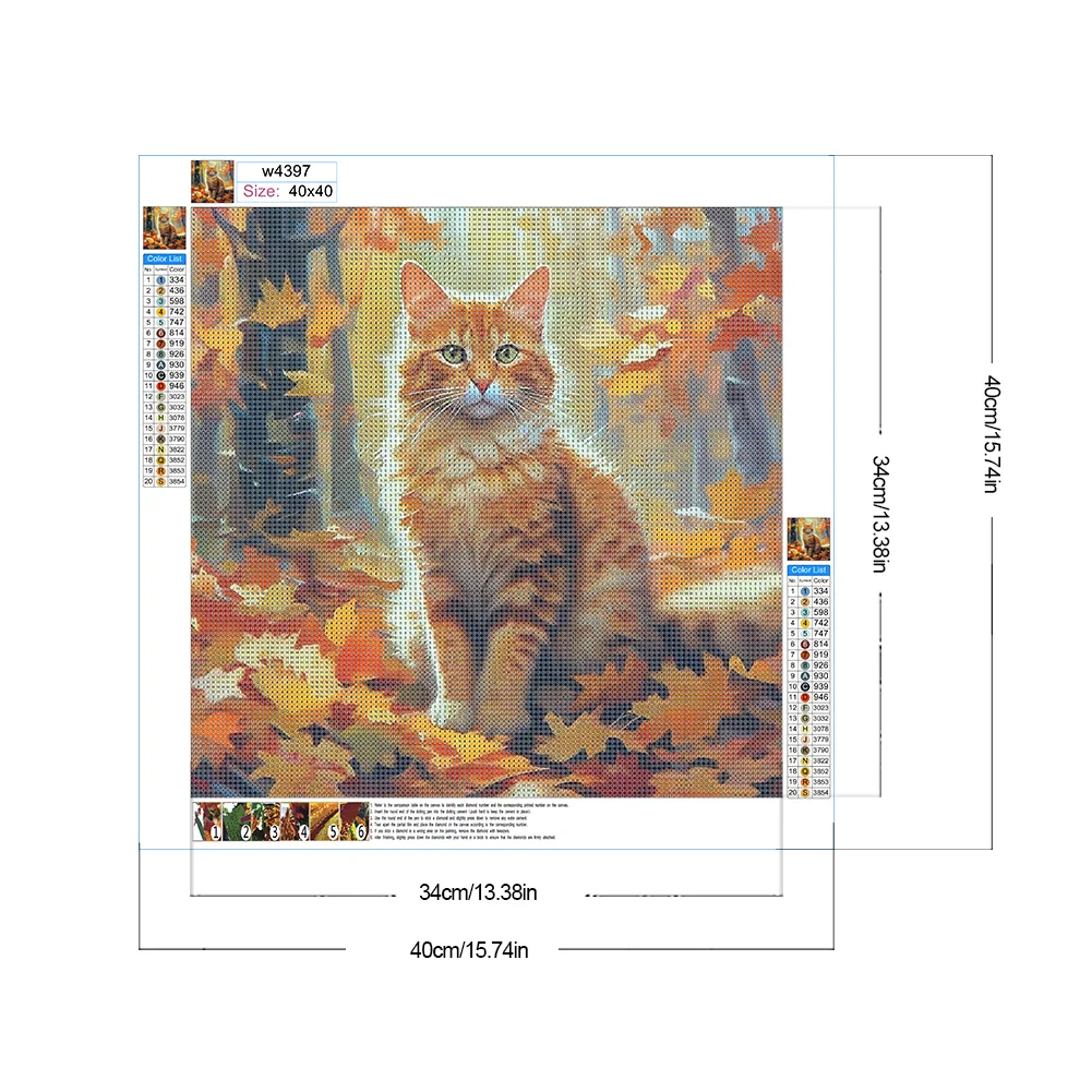 Diamond Painting - Full Round Drill - Autumn Cat(Canvas|40*40cm)