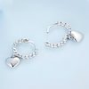 925 Sterling Silver Plait & Heart Ear Clips