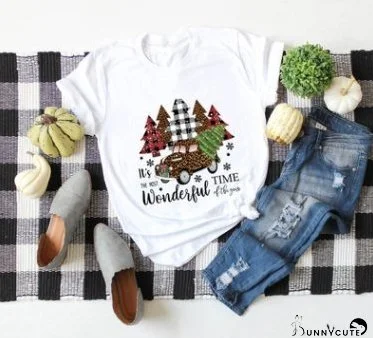 Marled Christmas Tree Car Print Tee