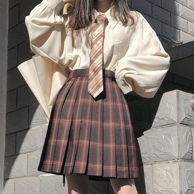 Harajuku Single Breasted Lantern Sleeve Blouses SP15439