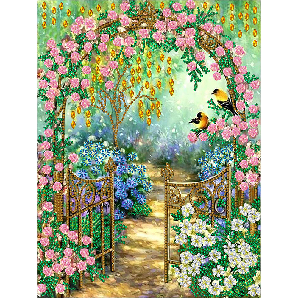 Garden 30*40cm(canvas) special shaped drill diamond painting