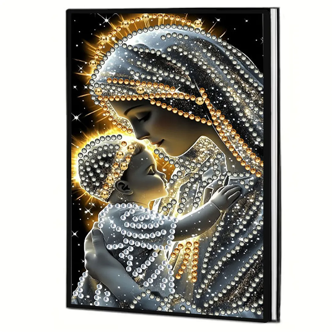 5D DIY Rhinestone Art Painting Notebook Kit for Holiday Birthday Gift (Lady)