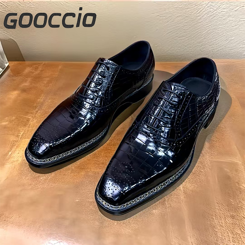 MY185 Crocodile Leather Dress Shoes/Oxford Shoes For Men GOOCCIO   