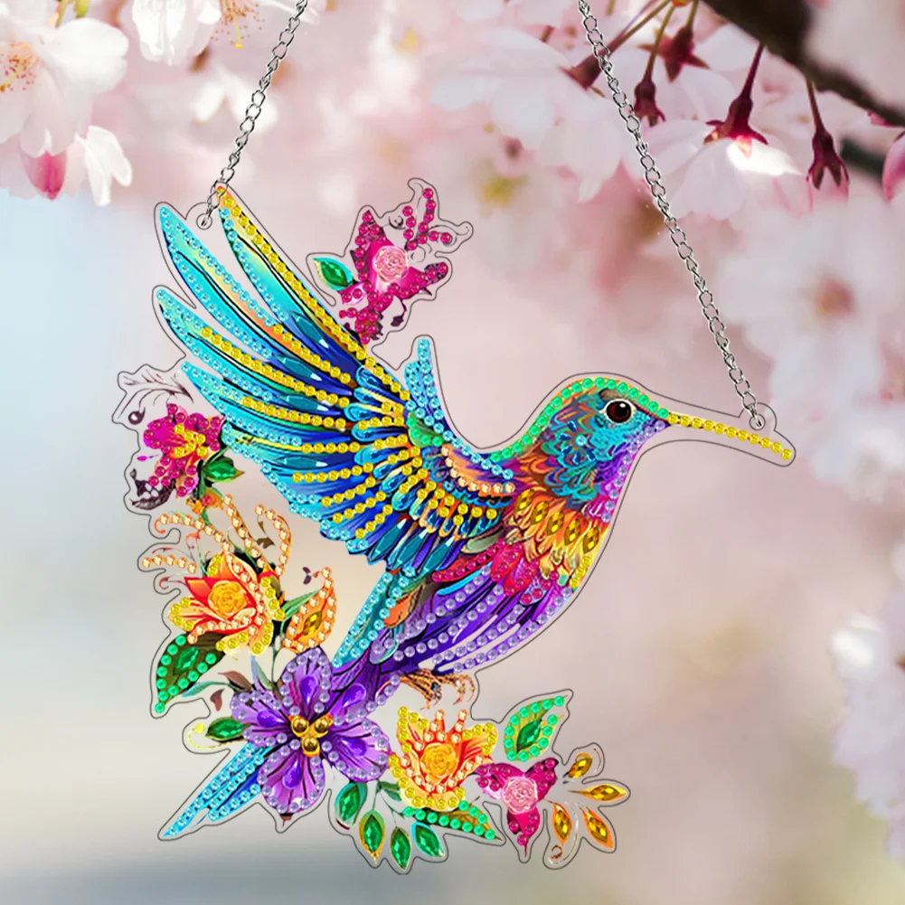 DIY Hummingbird Acrylic 5D DIY Diamond Art Pendant Home Decoration