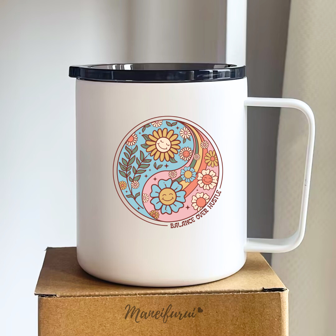 BALANCE  OVER HUSTLE Mug with Lid