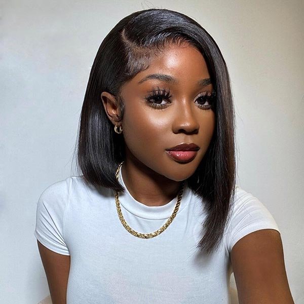 Junoda Hair Straight Bob  Lace Closure Wigs Malaysian Remy Hair