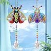 5PCS-1 5D DIY Diamond Painting Wind Chimes Suncatcher Kit Double Sided Diamond Art Kits Suncatcher with Crystal Pendant for Home Wall Window Decor Adults DIY Art Craft